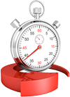 Photo of stop watch, logo for Sydney’s Fastest Printer 24 hour print guarantee